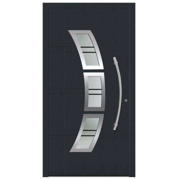 Aluminium Verbund Haustür Design 208 Außen RAL 7016/ Innen weiß Ud=0,9